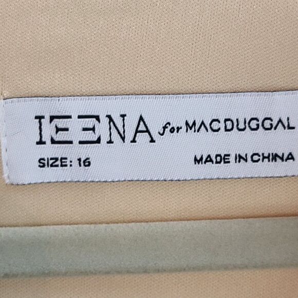 New MAC DUGGAL 26598 Nude Sequim V-Neck Wrap Waist Gown Women's (16)--$398 - Picture 12 of 16